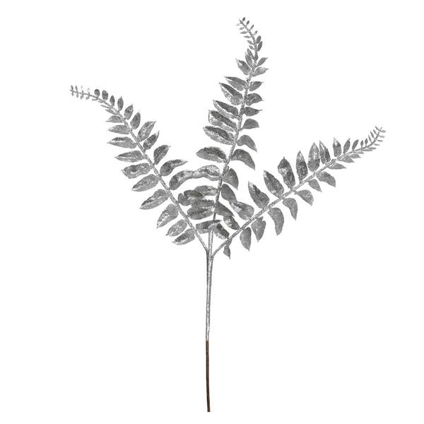 22" Silver Glitter Locust Fern Spray (12 pack)