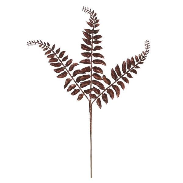 22" Chocolate Glitter Locust Fern Spray (12 pack)
