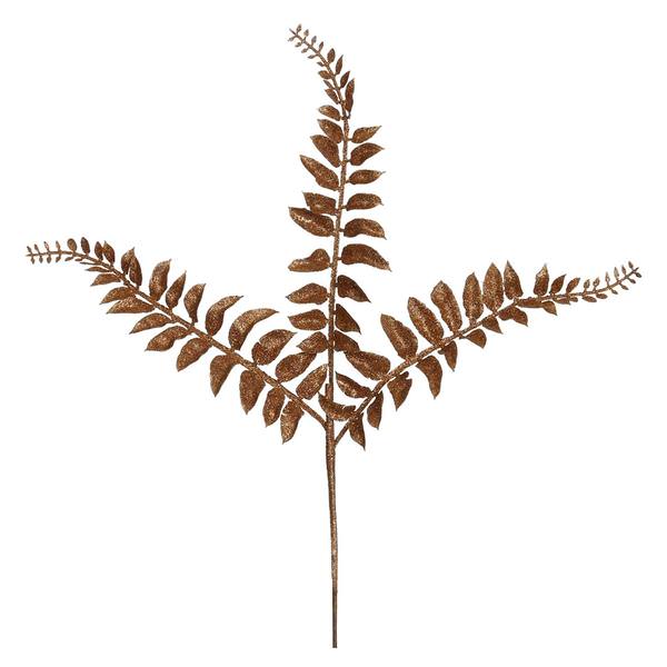 22" Copper Glitter Locust Fern Spray (12 pack)