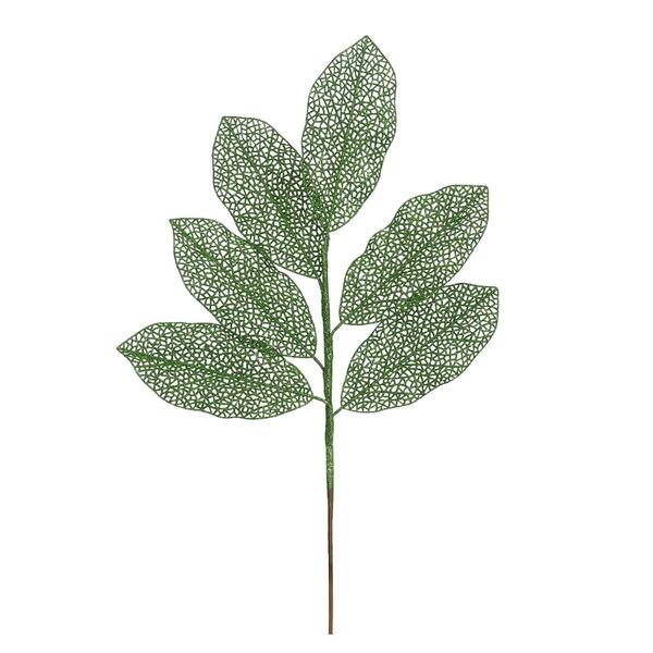 22" Green Glitter Magnolia Spray (12 pack)