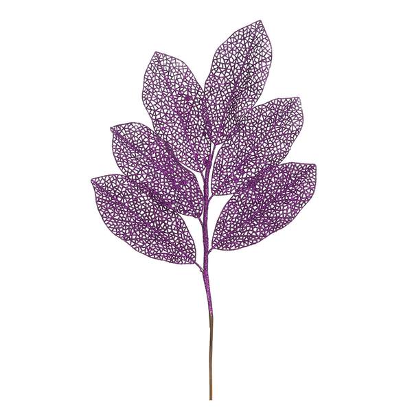 22" Purple Glitter Magnolia Spray (12 pack)