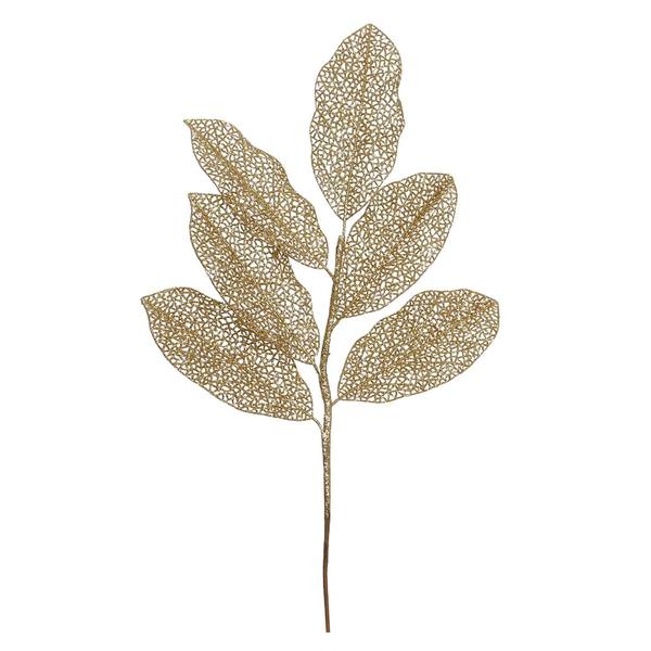 22" Gold Glitter Magnolia Spray (12 pack)