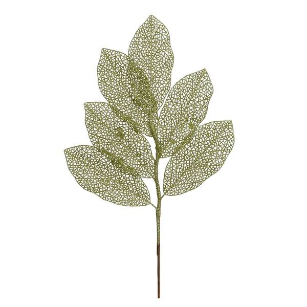 22" Lime Glitter Magnolia Spray (12 pack)