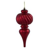 Vickerman 10" Burgundy Shiny Mercury Finial Ornament (3 pack)