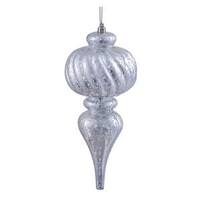 Vickerman 10" Silver Shiny Mercury Finial Ornament (3 pack)
