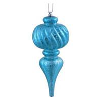 Vickerman 10" Turquoise Shiny Mercury Finial Ornament (3 pack)