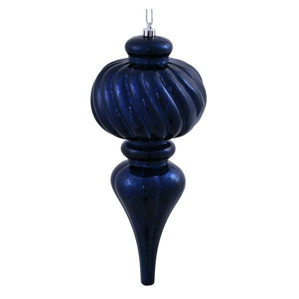 10" Sea Blue Shiny Mercury Finial Ornament