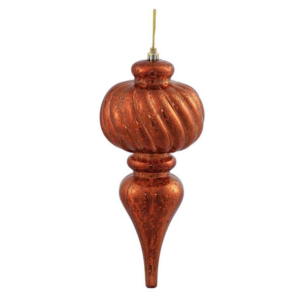 10" Copper Shiny Mercury Finial Ornament
