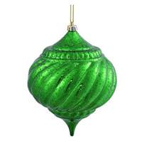Vickerman 6" Green Shiny Mercury Onion Ball Ornament