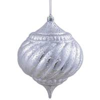 Vickerman 6" Silver Shiny Mercury Onion Ball Ornament