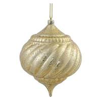 Vickerman 6" Gold Shiny Mercury Onion Ball Ornament