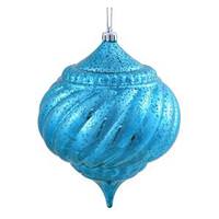 Vickerman 6" Turquoise Shiny Mercury Onion Ball Ornament