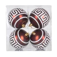 Vickerman 4" Chocolate Matte White Glitter Ball Ornament (4 pack)