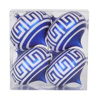 Vickerman 4" Blue Matte White Glitter Onion Ornament (4 pack)