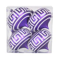 Vickerman 4" Purple Matte White Glitter Onion Ornament (4 pack)