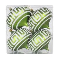 Vickerman 4" Lime Matte White Glitter Onion Ornament (4 pack)