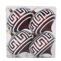 Vickerman 4" Chocolate Matte White Glitter Onion Ornament (4 pack)