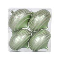 Vickerman 4" Celadon Matte Champagne Glitter Onion Ornament (4 pack)