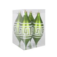 Vickerman 7" Lime Matte White Glitter Drop Ornament (4 pack)