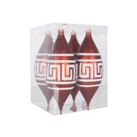 Vickerman 7" Copper Matte White Glitter Drop Ornament (4 pack)
