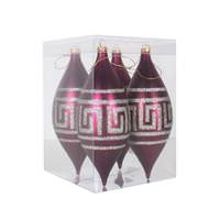 Vickerman 7" Magenta Matte Champagne Glitter Drop Ornament (4 pack)