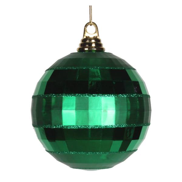 5.5" Green Shiny Matte Glitter Mirror Ball Ornament