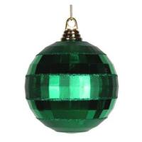 Vickerman 5.5" Green Shiny Matte Glitter Mirror Ball Ornament