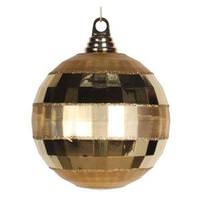 Vickerman 5.5" Gold Shiny Matte Glitter Mirror Ball Ornament