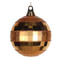 Vickerman 5.5" Antique Gold Shiny Matte Glitter Mirror Ball Ornament