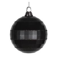 View 5.5" Black Shiny Matte Glitter Mirror Ball Ornament