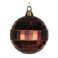 Vickerman 5.5" Chocolate Shiny Matte Glitter Mirror Ball Ornament