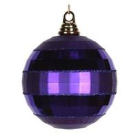 Vickerman 5.5" Plum Shiny Matte Glitter Mirror Ball Ornament