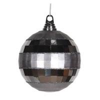 Vickerman 5.5" Pewter Shiny Matte Glitter Mirror Ball Ornament