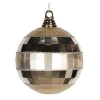 Vickerman 5.5" Champagne Shiny Matte Glitter Mirror Ball Ornament