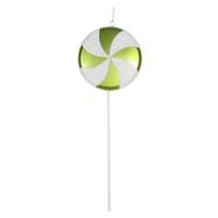 View 17" Lime / White Swirl Glitter Candy Lollipop Ornament