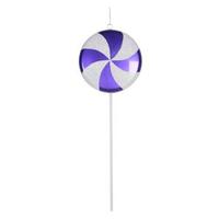 View 17" Purple / White Swirl Glitter Candy Lollipop Ornament