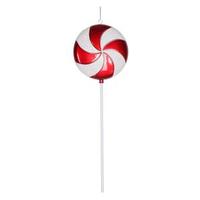 Vickerman 24" Red / White Swirl Glitter Candy Lollipop Ornament