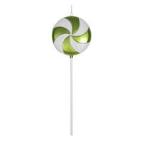 View 24" Lime / White Swirl Glitter Candy Lollipop Ornament