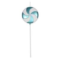 View 24" Teal / White Swirl Glitter Candy Lollipop Ornament
