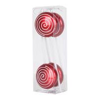 Vickerman 10" Red / White Candy Glitter Swirl Lollipop Ornament (4 pack)