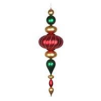 Vickerman 45" Green / Gold / Red Matte Jumbo Finial Ornament