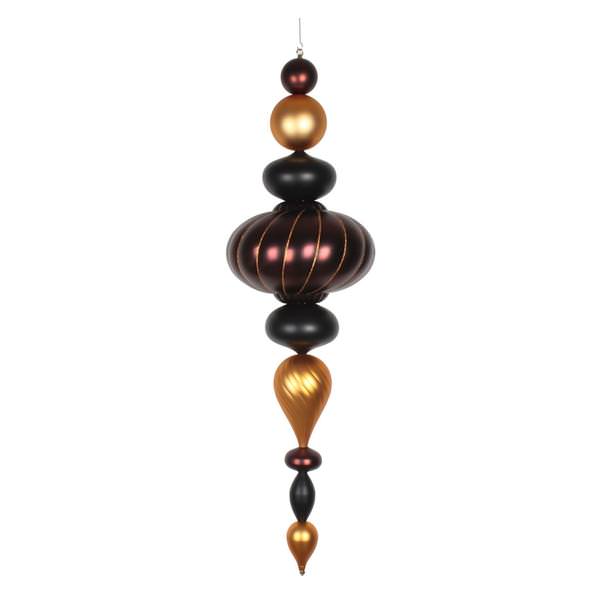 45" Antique Gold / Chocolate / Black Matte Jumbo Finial Ornament