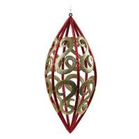 Vickerman 30" Gold / Red Glitter Filigree Ornament