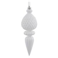 Vickerman 7.5" White Glitter Finial Ornament (3 pack)