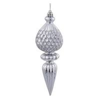 Vickerman 7.5" Silver Glitter Finial Ornament (3 pack)