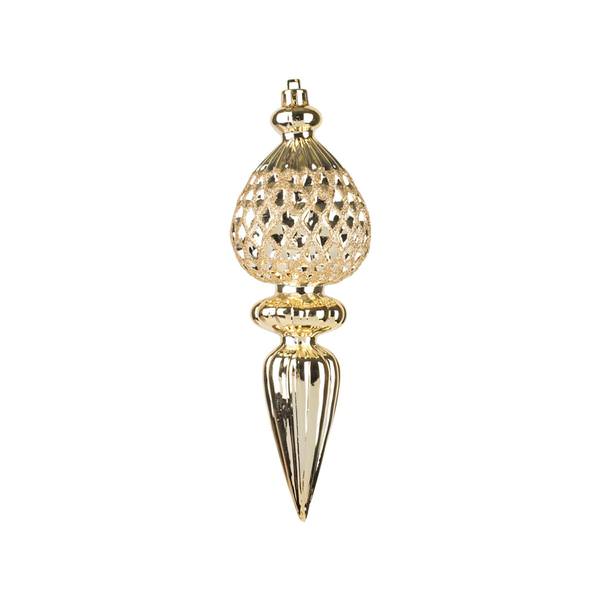 7.5" Gold Glitter Finial Ornament (3 pack)