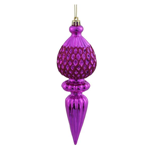 7.5" Cerise Glitter Finial Ornament (3 pack)
