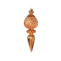 Vickerman 7.5" Burnished Orange Glitter Finial Ornament (3 pack)