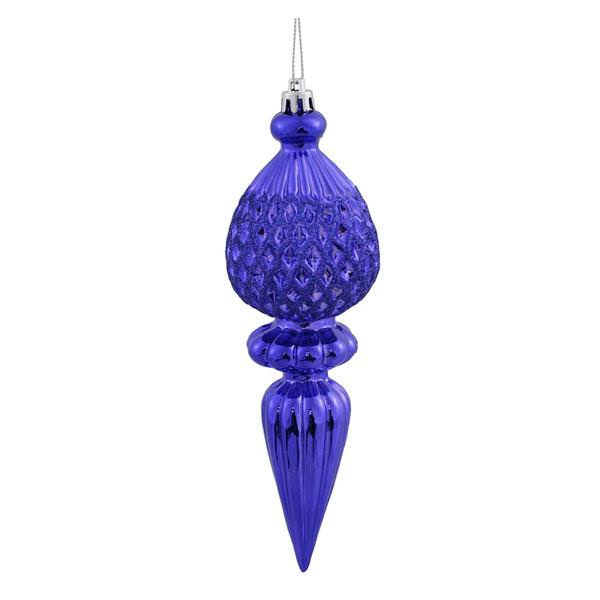7.5" Plum Glitter Finial Ornament (3 pack)