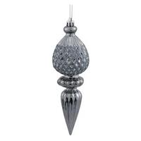 Vickerman 7.5" Pewter Glitter Finial Ornament (3 pack)
